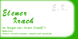 elemer krach business card